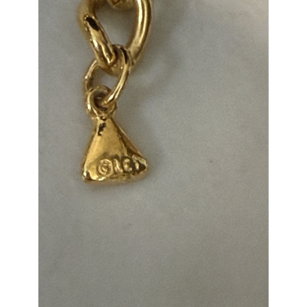 Vintage Liz Claiborne Gold Tone Chunky Puff Heart Choker Statement Necklace - Picture 7 of 13